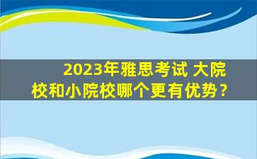 2023年雅思考试 大院校和小院校哪个更有优势？